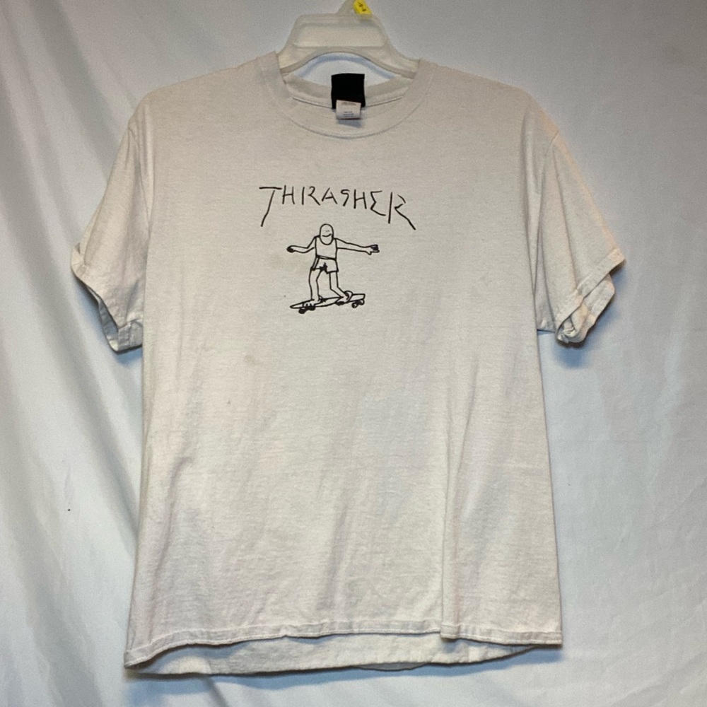 White thrasher sketch logo tee